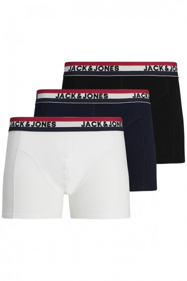 JACWAISTBAND STRIB TRUNKS 3 PACK LN STYD - ΜΑΥΡΟ