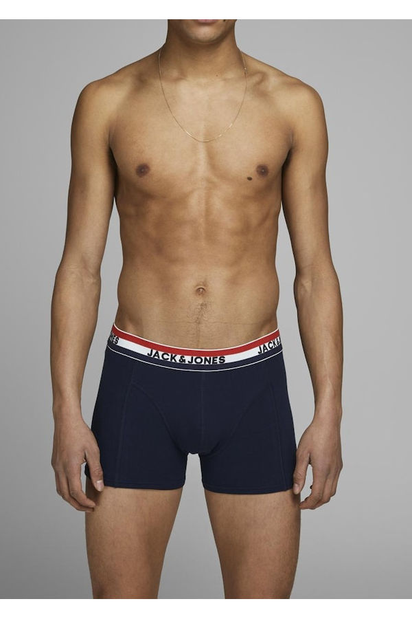 JACWAISTBAND STRIB TRUNKS 3 PACK LN STYD - ΜΑΥΡΟ