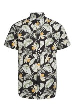 JJCHILL AOP SHIRT SS - ΜΑΥΡΟ