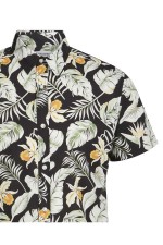 JJCHILL AOP SHIRT SS - ΜΑΥΡΟ