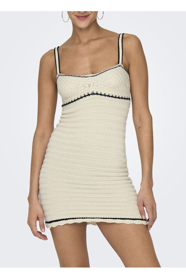 ONLMINNIE LIFE SL SWEETHEART DRESS KNT - ΛΕΥΚΟ