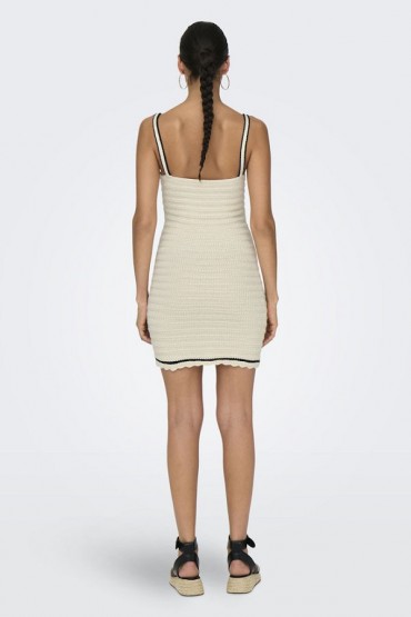 ONLMINNIE LIFE SL SWEETHEART DRESS KNT - ΛΕΥΚΟ