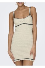 ONLMINNIE LIFE SL SWEETHEART DRESS KNT - ΛΕΥΚΟ