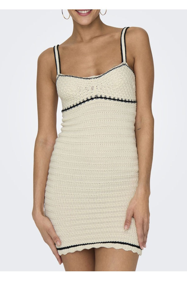 ONLMINNIE LIFE SL SWEETHEART DRESS KNT - ΛΕΥΚΟ
