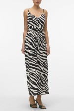 VMEASY JOY SLIT MAXI V-NECK DRESS WV GA - ΜΑΥΡΟ
