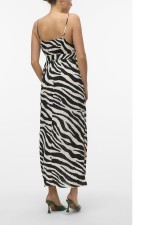VMEASY JOY SLIT MAXI V-NECK DRESS WV GA - ΜΑΥΡΟ