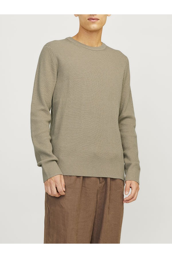 JJEPERFECT KNIT CREW NECK LN - ΜΠΕΖ
