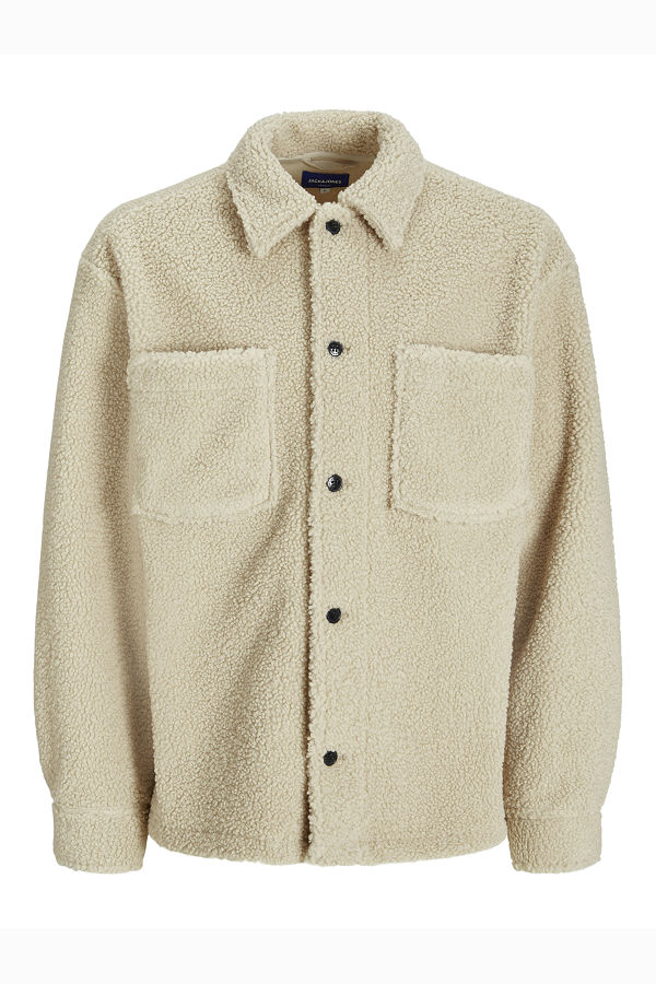 JORNEWTON TEDDY OVERSHIRT LS LN - ΜΠΕΖ