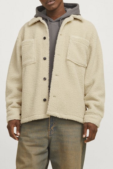 JORNEWTON TEDDY OVERSHIRT LS LN - ΜΠΕΖ