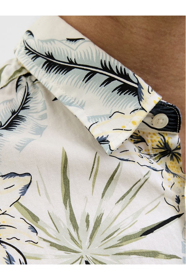 JJHAWAII AOP SHIRT SS - ΛΕΥΚΟ