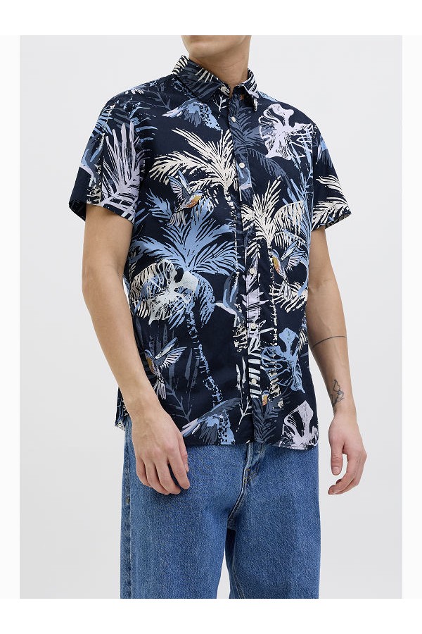 JJHAWAII AOP SHIRT SS - ΜΠΛΕ
