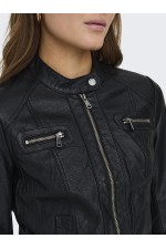 ONLBANDIT FAUX LEATHER BIKER OTW NOOS - ΜΑΥΡΟ