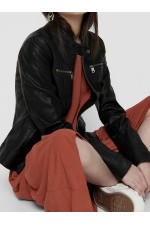ONLBANDIT FAUX LEATHER BIKER OTW NOOS - ΜΑΥΡΟ