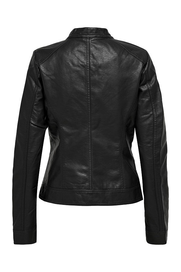 ONLBANDIT FAUX LEATHER BIKER OTW NOOS - ΜΑΥΡΟ