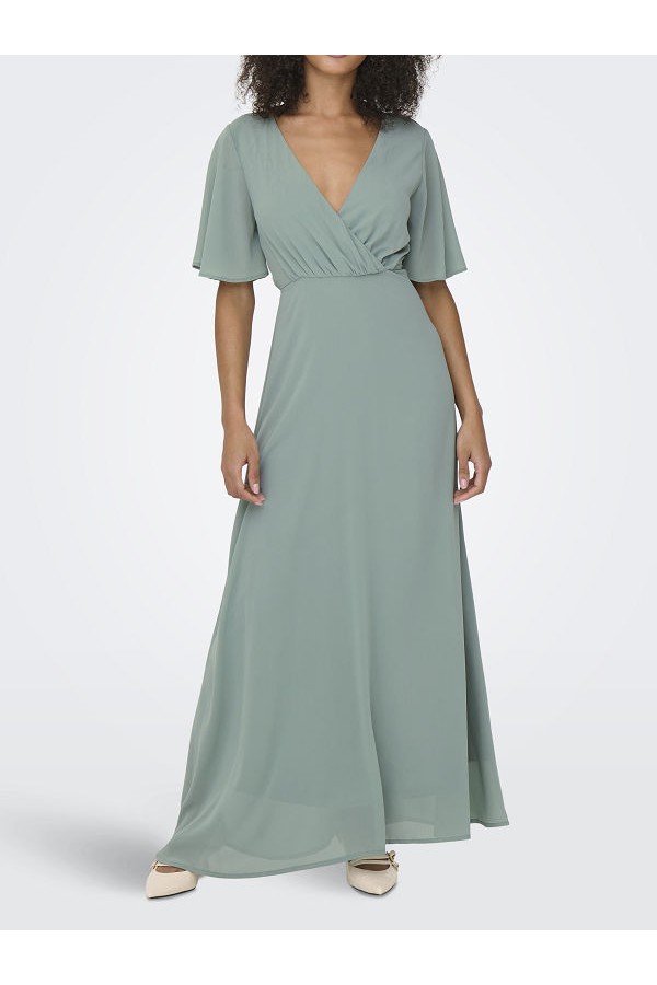 ONLSTAR LIFE S/S MIA MAXI DRESS PTM - ΠΡΑΣΙΝΟ
