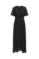 ONLSTAR LIFE S/S MIA MAXI DRESS PTM - ΜΑΥΡΟ