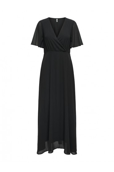 ONLSTAR LIFE S/S MIA MAXI DRESS PTM - ΜΑΥΡΟ