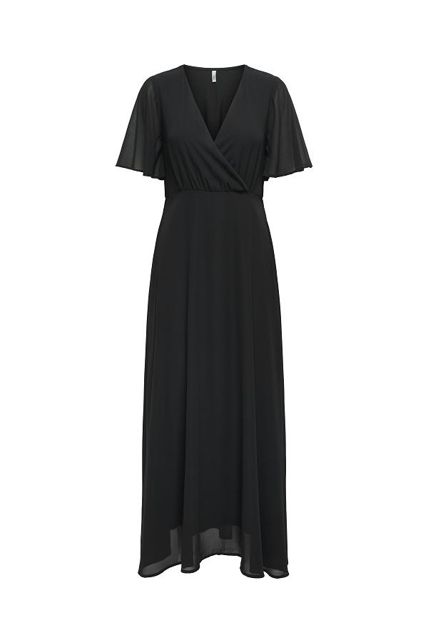 ONLSTAR LIFE S/S MIA MAXI DRESS PTM - ΜΑΥΡΟ