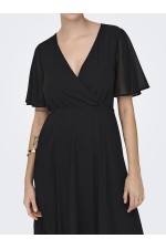 ONLSTAR LIFE S/S MIA MAXI DRESS PTM - ΜΑΥΡΟ