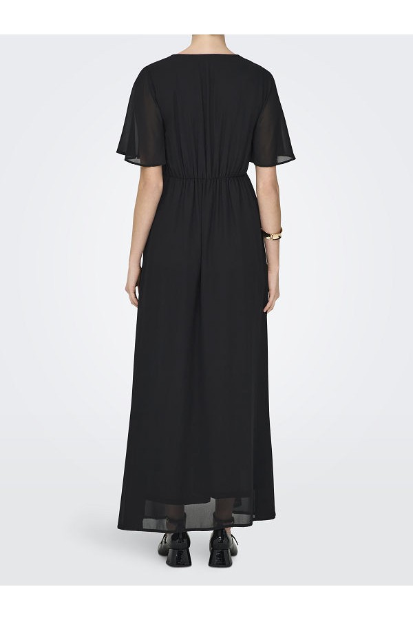 ONLSTAR LIFE S/S MIA MAXI DRESS PTM - ΜΑΥΡΟ