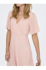 ONLSTAR LIFE S/S MIA MAXI DRESS PTM - ΡΟΖ
