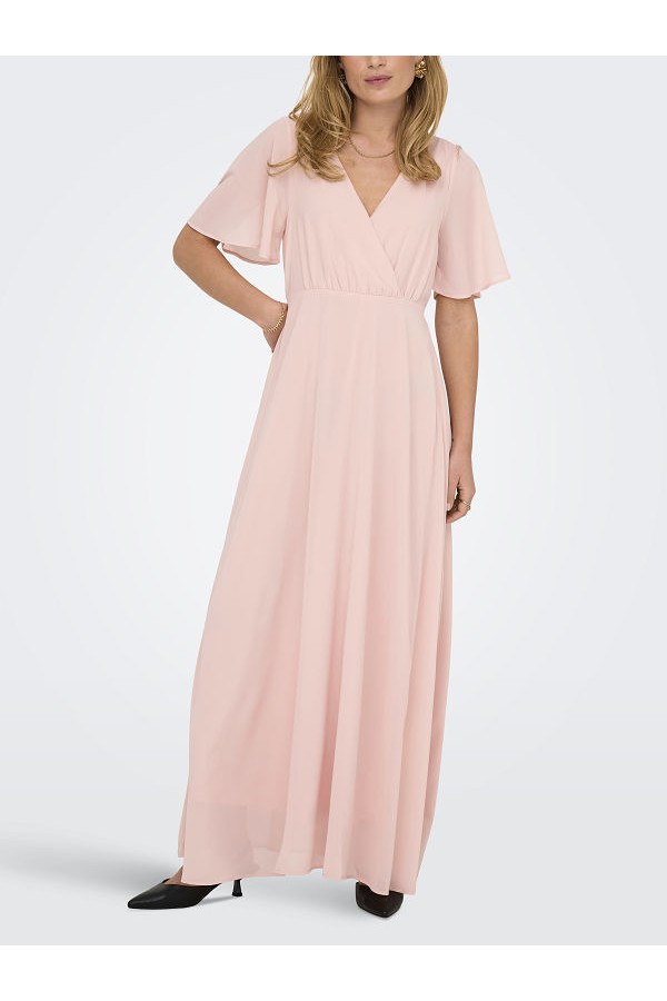 ONLSTAR LIFE S/S MIA MAXI DRESS PTM - ΡΟΖ