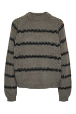 PCSONJA LS O-NECK KNIT PWP MM BC - ΜΑΥΡΟ