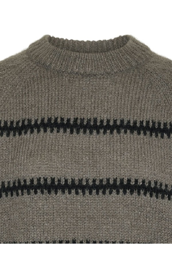 PCSONJA LS O-NECK KNIT PWP MM BC - ΜΑΥΡΟ