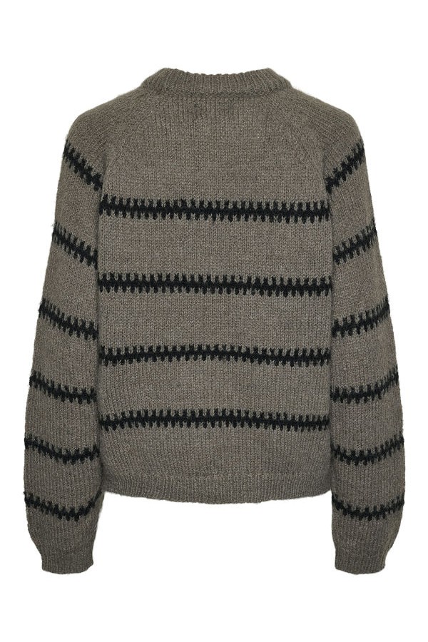 PCSONJA LS O-NECK KNIT PWP MM BC - ΜΑΥΡΟ