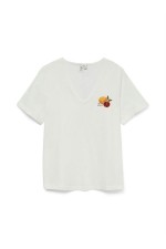 VMJITONA S/S V-NECK T-SHIRT JRS BTQ - ΛΕΥΚΟ
