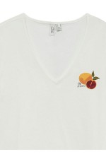 VMJITONA S/S V-NECK T-SHIRT JRS BTQ - ΛΕΥΚΟ