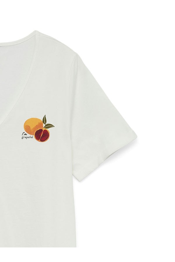 VMJITONA S/S V-NECK T-SHIRT JRS BTQ - ΛΕΥΚΟ