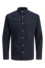 JJJOE SHIRT LS PLAIN NOOS PLS - ΜΠΛΕ