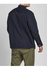 JJJOE SHIRT LS PLAIN NOOS PLS - ΜΠΛΕ