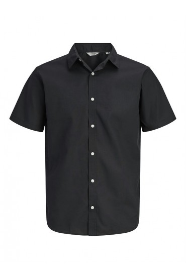 JREBGAVIN SOLID SHIRT SS - ΜΑΥΡΟ