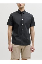 JREBGAVIN SOLID SHIRT SS - ΜΑΥΡΟ