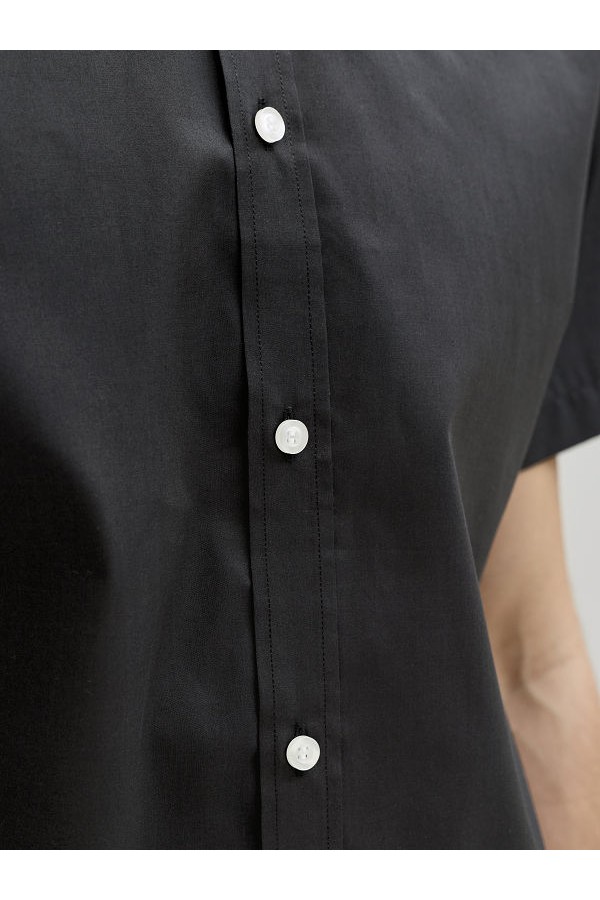 JREBGAVIN SOLID SHIRT SS - ΜΑΥΡΟ
