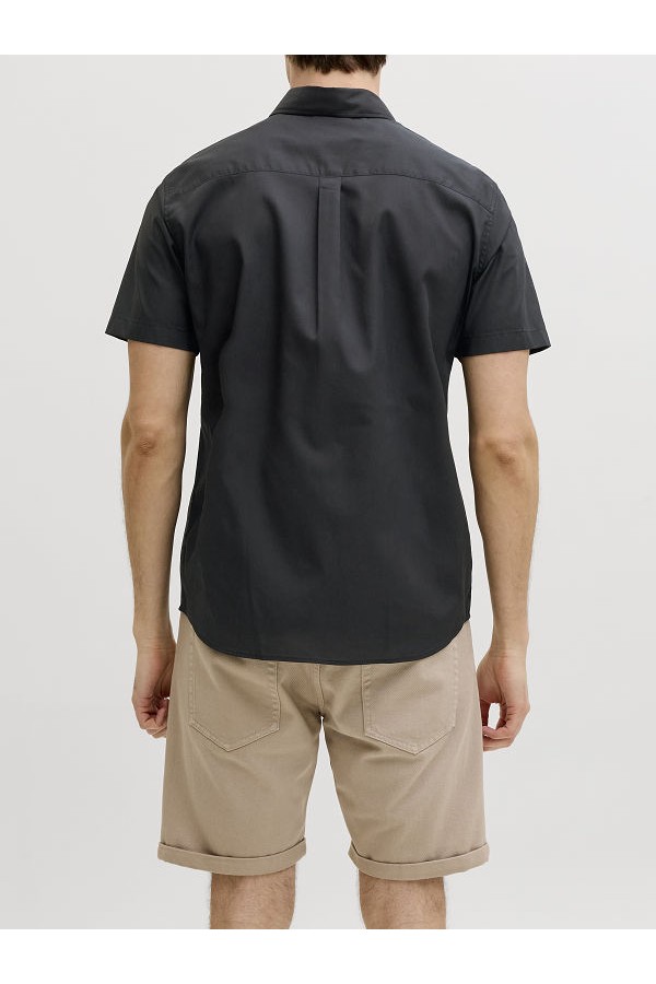 JREBGAVIN SOLID SHIRT SS - ΜΑΥΡΟ