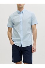 JREBGAVIN SOLID SHIRT SS - ΜΠΛΕ ΑΝΟΙΧΤΟ