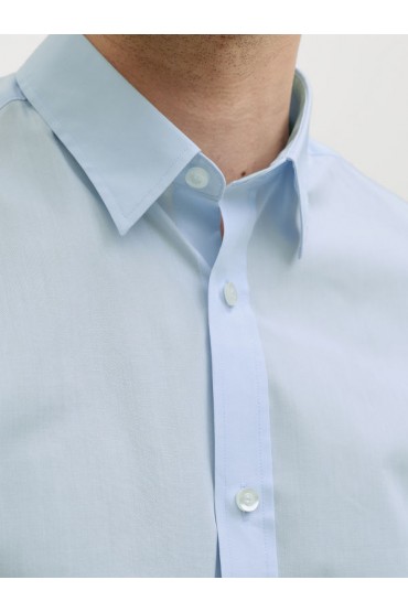 JREBGAVIN SOLID SHIRT SS - ΜΠΛΕ ΑΝΟΙΧΤΟ