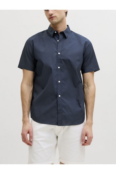 JREBGAVIN SOLID SHIRT SS - ΜΠΛΕ