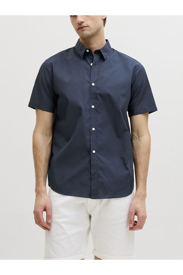 JREBGAVIN SOLID SHIRT SS - ΜΠΛΕ