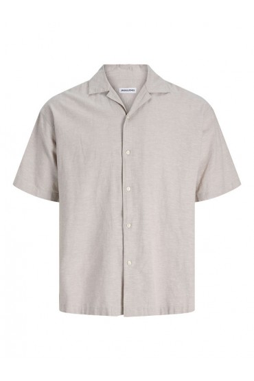 JJEBREEZE LINEN BLEND RESORT SHIRT SS SN - ΜΠΕΖ
