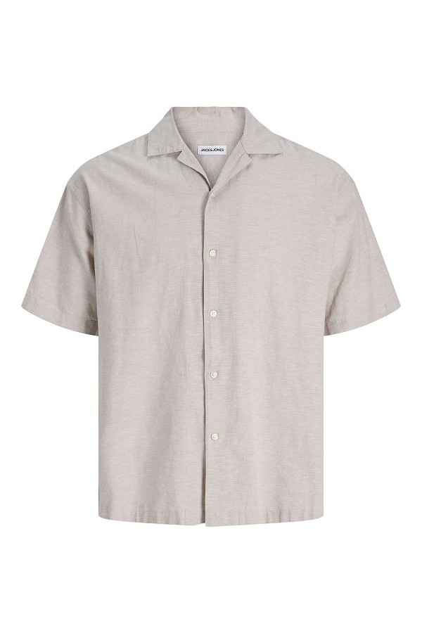 JJEBREEZE LINEN BLEND RESORT SHIRT SS SN - ΜΠΕΖ