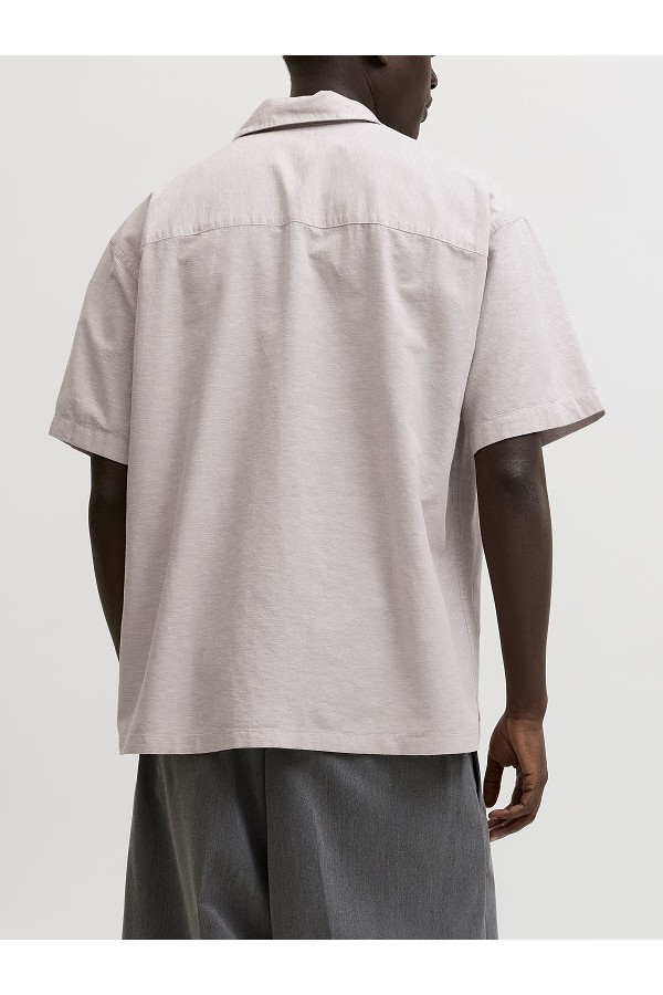 JJEBREEZE LINEN BLEND RESORT SHIRT SS SN - ΜΠΕΖ