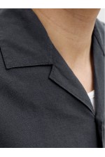 JJEBREEZE LINEN BLEND RESORT SHIRT SS SN - ΜΑΥΡΟ