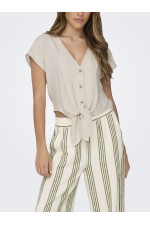 ONLSIESTA SS KNOT LIN BL SHIRT PNT NOOS - ΜΠΕΖ