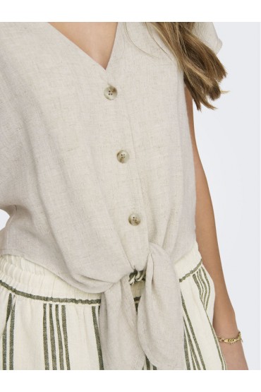 ONLSIESTA SS KNOT LIN BL SHIRT PNT NOOS - ΜΠΕΖ