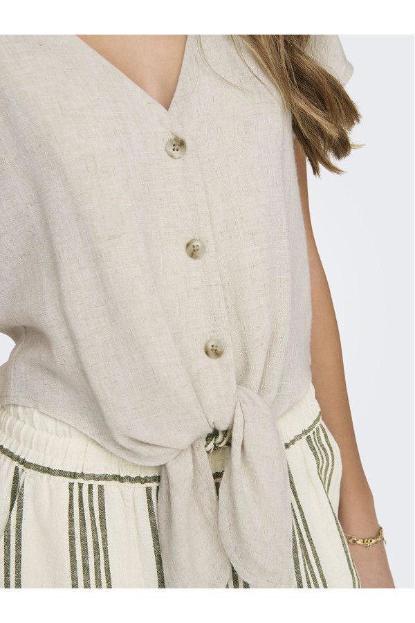 ONLSIESTA SS KNOT LIN BL SHIRT PNT NOOS - ΜΠΕΖ