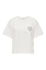 ONLTERZA S/S O-NECK TOP BOX JRS - ΛΕΥΚΟ